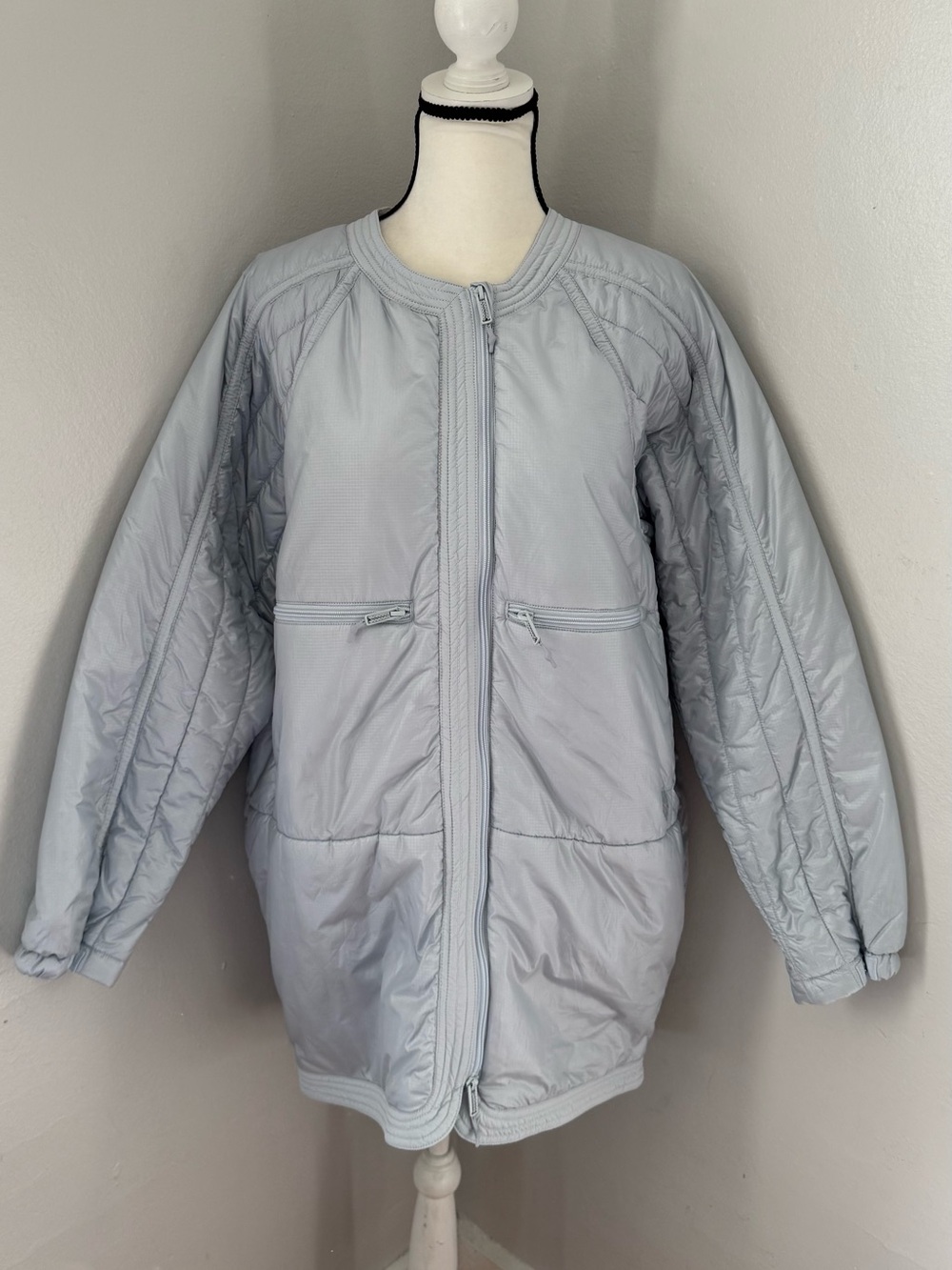 Free People Movement Light As A Feather Packable Tunic Jacket Ice Gray XS